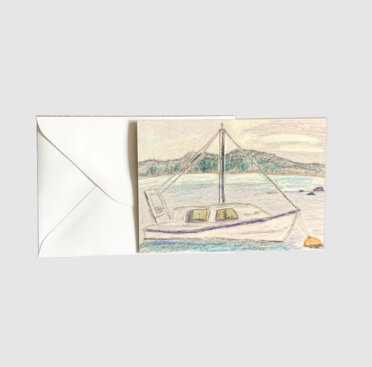 Greeting Card - Boat Sketch