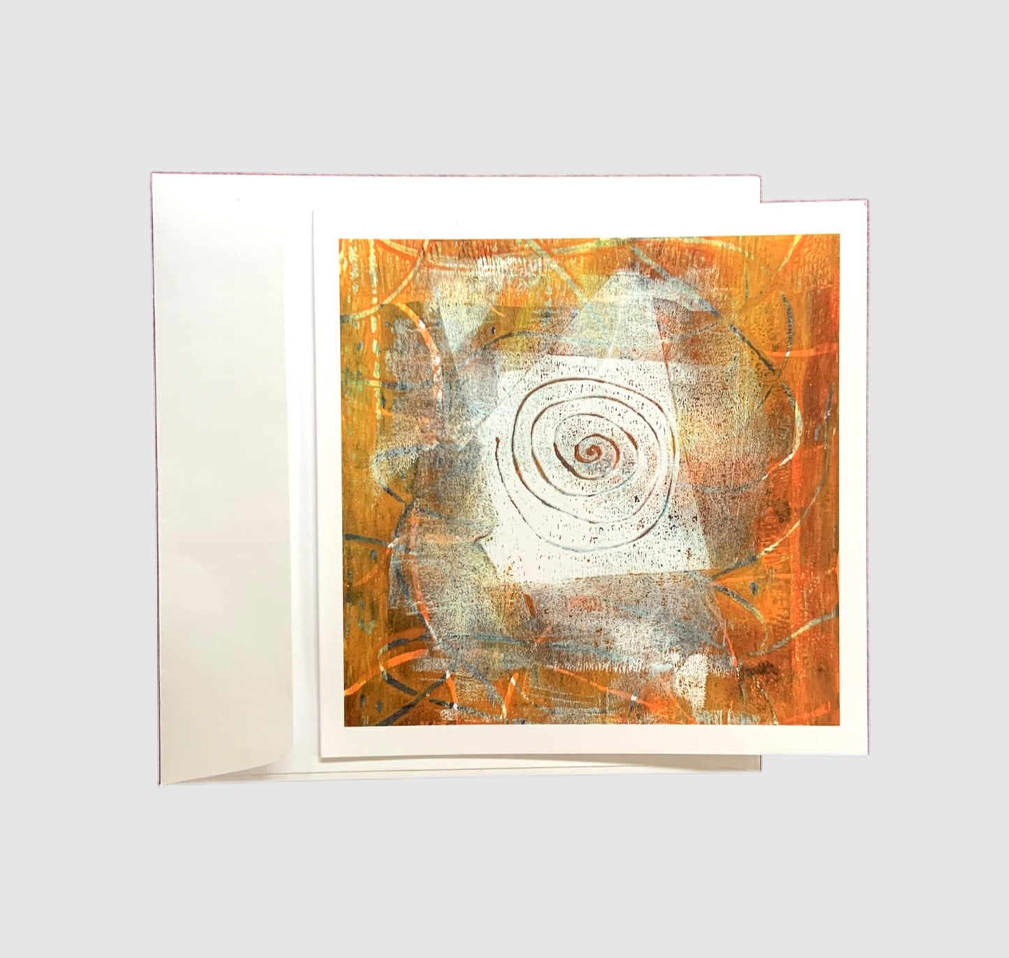 Greeting Card - Orange Abstract with Spiral