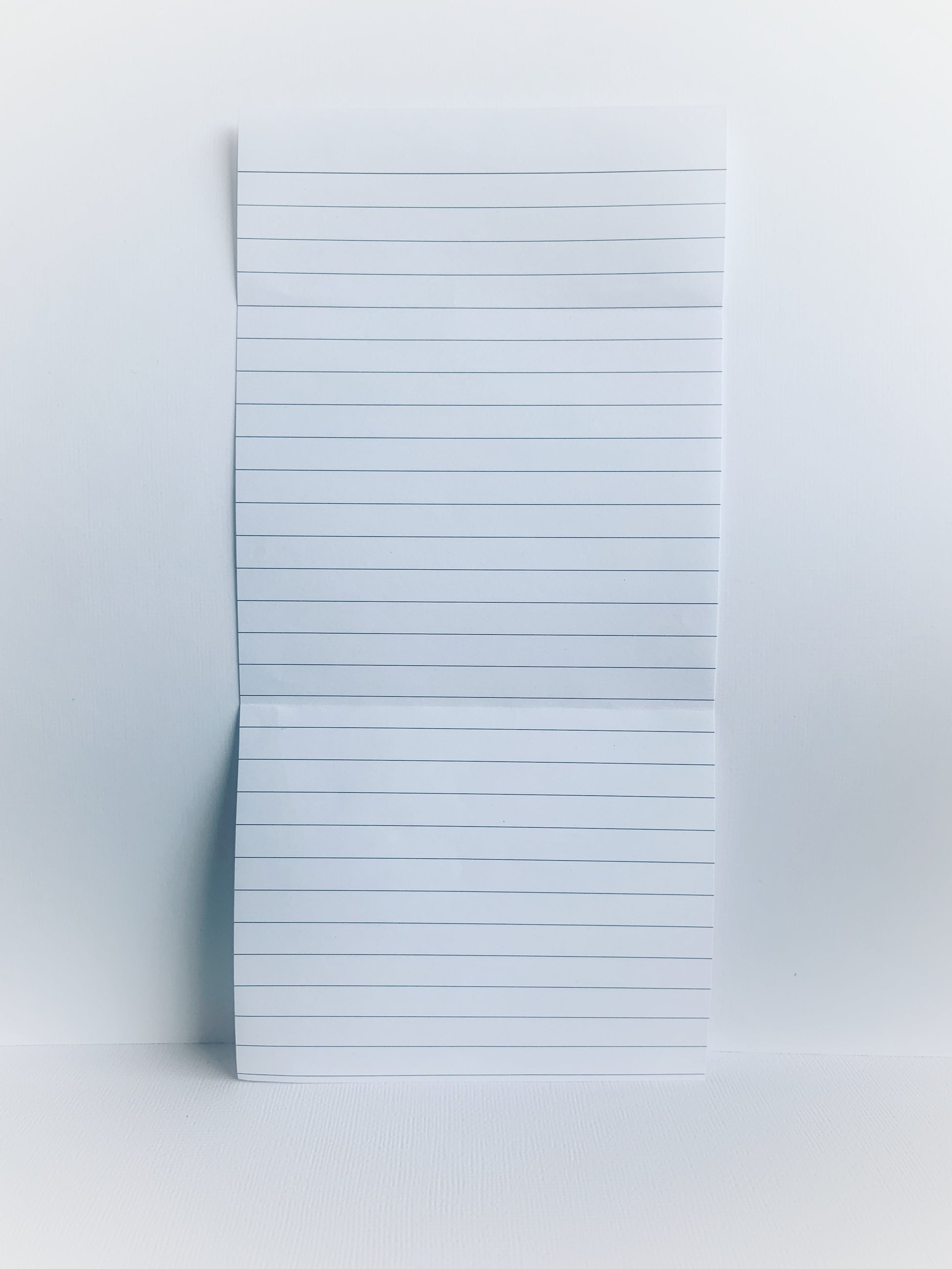 Lined notepaper.
