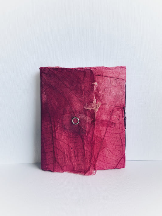 Small Journal - Sketch - Pink Handmade Paper with Snap